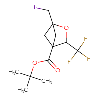Chemical structure of tert-butyl 1-(iodomethyl)-3-(trifluoromethyl)-2-oxabicyclo[2.1.1]hexane-4-carboxylate - CSSB20621656598