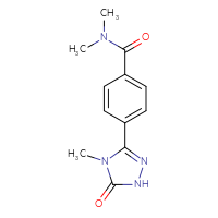 Chemical structure of N,N-dimethyl-4-(4-methyl-5-oxo-4,5-dihydro-1H-1,2,4-triazol-3-yl)benzamide - CSSB02268882205