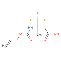 Chemical structure of 4,4,4-trifluoro-3-methyl-3-{[(prop-2-en-1-yloxy)carbonyl]amino}butanoic acid - CSSB03496555492