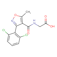 Chemical structure of 2-{[3-(2,6-dichlorophenyl)-5-methyl-1,2-oxazol-4-yl]formamido}acetic acid - CSSB00105071524