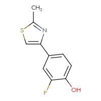 Chemical structure of 2-fluoro-4-(2-methyl-1,3-thiazol-4-yl)phenol - CSSB00000039692