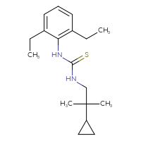Chemical structure of 3-(2-cyclopropyl-2-methylpropyl)-1-(2,6-diethylphenyl)thiourea - CSSB15266940172