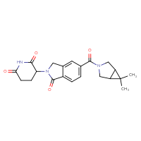 Chemical structure of 3-(5-{6,6-dimethyl-3-azabicyclo[3.1.0]hexane-3-carbonyl}-1-oxo-2,3-dihydro-1H-isoindol-2-yl)piperidine-2,6-dione - CSSB01160059573
