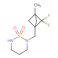 Chemical structure of 2-({2,2-difluoro-3-methylbicyclo[1.1.1]pentan-1-yl}methyl)-1λ⁶,2,6-thiadiazinane-1,1-dione - CSMB06734532766