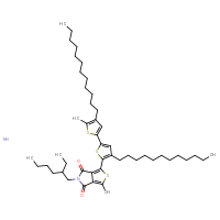 Chemical structure of 1-{4,4'-didodecyl-5'-methyl-[2,2'-bithiophen]-5-yl}-5-(2-ethylhexyl)-3-methyl-4H,5H,6H-thieno[3,4-c]pyrrole-4,6-dione amine - CSSB06446558043
