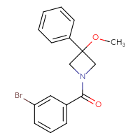 Chemical structure of 1-(3-bromobenzoyl)-3-methoxy-3-phenylazetidine - CSSB02074079539