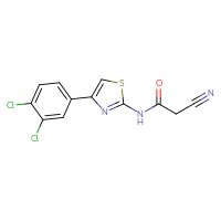 Chemical structure of 2-cyano-N-[4-(3,4-dichlorophenyl)-1,3-thiazol-2-yl]acetamide - CSSB00000683911