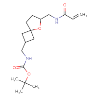 Chemical structure of tert-butyl N-({6-[(prop-2-enamido)methyl]-5-oxaspiro[3.4]octan-2-yl}methyl)carbamate - CSSB15007421972
