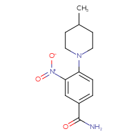 Chemical structure of 4-(4-methylpiperidin-1-yl)-3-nitrobenzamide - CSSB00026412492