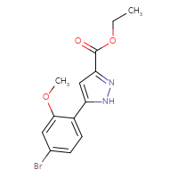 Chemical structure of ethyl 5-(4-bromo-2-methoxyphenyl)-1H-pyrazole-3-carboxylate - CSSB00133862446