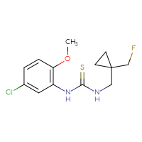 Chemical structure of 1-(5-chloro-2-methoxyphenyl)-3-{[1-(fluoromethyl)cyclopropyl]methyl}thiourea - CSSB21432444004