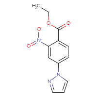 Chemical structure of ethyl 2-nitro-4-(1H-pyrazol-1-yl)benzoate - CSSB00020587208