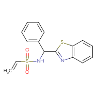 Chemical structure of N-[(1,3-benzothiazol-2-yl)(phenyl)methyl]ethene-1-sulfonamide - CSSB21332125749