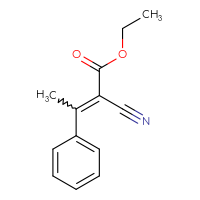 Chemical structure of ethyl 2-cyano-3-phenylbut-2-enoate - CSSB00000184309