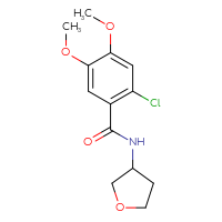 Chemical structure of 2-chloro-4,5-dimethoxy-N-(oxolan-3-yl)benzamide - CSSB01531472686