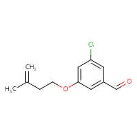 Chemical structure of 3-chloro-5-[(3-methylbut-3-en-1-yl)oxy]benzaldehyde - CSSB02497357583