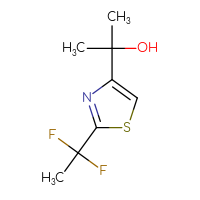 Chemical structure of 2-[2-(1,1-difluoroethyl)-1,3-thiazol-4-yl]propan-2-ol - CSSB02517392402