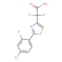 Chemical structure of 2-[2-(4-chloro-2-fluorophenyl)-1,3-thiazol-4-yl]-2,2-difluoroacetic acid - CSSB03549771417