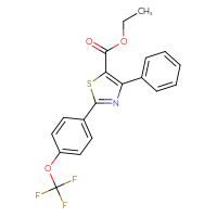 Chemical structure of ethyl 4-phenyl-2-[4-(trifluoromethoxy)phenyl]-1,3-thiazole-5-carboxylate - CSSB00161153144