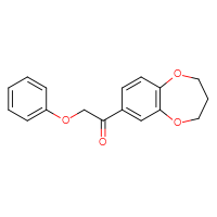 Chemical structure of 1-(3,4-dihydro-2H-1,5-benzodioxepin-7-yl)-2-phenoxyethan-1-one - CSSB20548172222