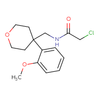 Chemical structure of 2-chloro-N-{[4-(2-methoxyphenyl)oxan-4-yl]methyl}acetamide - CSSB01466260357