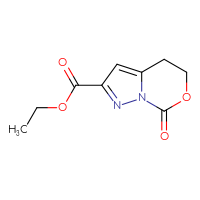 Chemical structure of ethyl 7-oxo-4H,5H,7H-pyrazolo[1,5-c][1,3]oxazine-2-carboxylate - CSSB20621780423