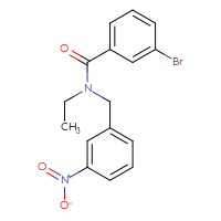 Chemical structure of 3-bromo-N-ethyl-N-[(3-nitrophenyl)methyl]benzamide - CSSB01440539015