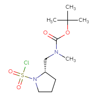 Chemical structure of tert-butyl N-{[(2S)-1-(chlorosulfonyl)pyrrolidin-2-yl]methyl}-N-methylcarbamate - CSSB06428748213
