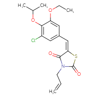 Chemical structure of (5E)-5-{[3-chloro-5-ethoxy-4-(propan-2-yloxy)phenyl]methylidene}-3-(prop-2-en-1-yl)-1,3-thiazolidine-2,4-dione - CSSB00132414605