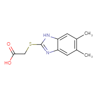 Chemical structure of 2-[(5,6-dimethyl-1H-1,3-benzodiazol-2-yl)sulfanyl]acetic acid - CSSB00000009150