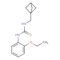 Chemical structure of 3-({bicyclo[1.1.1]pentan-1-yl}methyl)-1-(2-ethoxyphenyl)thiourea - CSSB01904305285