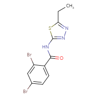 Chemical structure of 2,4-dibromo-N-(5-ethyl-1,3,4-thiadiazol-2-yl)benzamide - CSSB00001879980