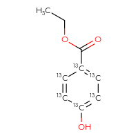 Chemical structure of ethyl 4-hydroxy(1,2,3,4,5,6-¹³C₆)benzoate - CSSB00102521880