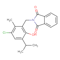 Chemical structure of 2-{[3-chloro-6-hydroxy-2-methyl-5-(propan-2-yl)phenyl]methyl}-2,3-dihydro-1H-isoindole-1,3-dione - CSSB00015486547