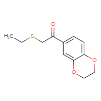 Chemical structure of 1-(2,3-dihydro-1,4-benzodioxin-6-yl)-2-(ethylsulfanyl)ethan-1-one - CSSB00012219102