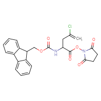 Chemical structure of 2,5-dioxopyrrolidin-1-yl 4-chloro-2-({[(9H-fluoren-9-yl)methoxy]carbonyl}amino)pent-4-enoate - CSSB17484213975