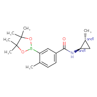 Chemical structure of rac-4-methyl-N-[(1R,2R)-2-methylcyclopropyl]-3-(4,4,5,5-tetramethyl-1,3,2-dioxaborolan-2-yl)benzamide - CSSB02522226891