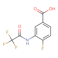 Chemical structure of 4-fluoro-3-(2,2,2-trifluoroacetamido)benzoic acid - CSSB00011393499