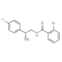 Chemical structure of 2-bromo-N-[(2R)-2-(4-fluorophenyl)propyl]benzamide - CSSB21432542920