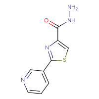 Chemical structure of 2-(pyridin-3-yl)-1,3-thiazole-4-carbohydrazide - CSSB00009991716
