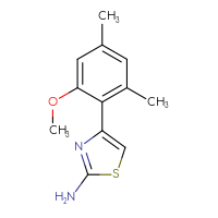 Chemical structure of 4-(2-methoxy-4,6-dimethylphenyl)-1,3-thiazol-2-amine - CSSB00010320611