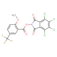 Chemical structure of 4,5,6,7-tetrachloro-1,3-dioxo-2,3-dihydro-1H-isoindol-2-yl 2-methoxy-5-(trifluoromethyl)benzoate - CSSB20270393770