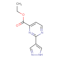Chemical structure of ethyl 2-(1H-pyrazol-4-yl)pyrimidine-4-carboxylate - CSSB00014995871