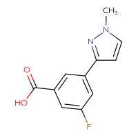 Chemical structure of 3-fluoro-5-(1-methyl-1H-pyrazol-3-yl)benzoic acid - CSSB00013962377