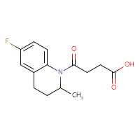 Chemical structure of 4-(6-fluoro-2-methyl-1,2,3,4-tetrahydroquinolin-1-yl)-4-oxobutanoic acid - CSSB00160662270