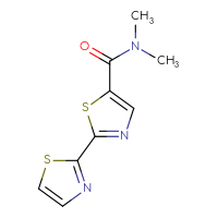 Chemical structure of N,N-dimethyl-2-(1,3-thiazol-2-yl)-1,3-thiazole-5-carboxamide - CSSB21043406649