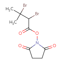 Chemical structure of 2,5-dioxopyrrolidin-1-yl 2,3-dibromo-3-methylbutanoate - CSSB17484213851
