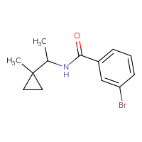 Chemical structure of 3-bromo-N-[1-(1-methylcyclopropyl)ethyl]benzamide - CSSB00023187107