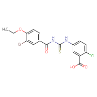 Chemical structure of 5-({[(3-bromo-4-ethoxyphenyl)formamido]methanethioyl}amino)-2-chlorobenzoic acid - CSSB00102617763
