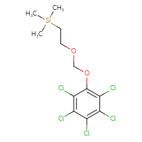Chemical structure of trimethyl({2-[(2,3,4,5,6-pentachlorophenoxy)methoxy]ethyl})silane - CSSB21432561612